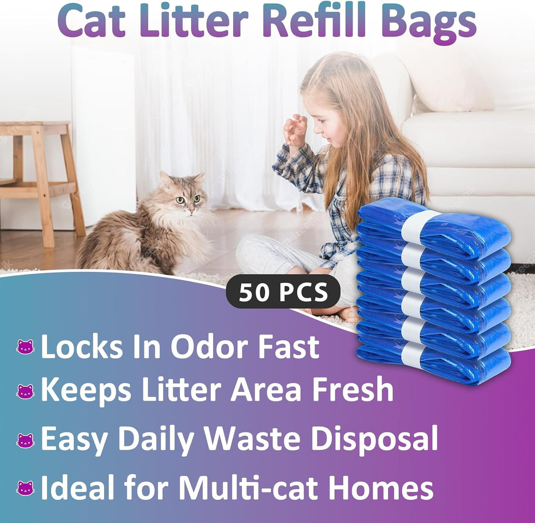 30 Pcs Cat Litter Refill Bags, Durable Universal Cat Litter Refills