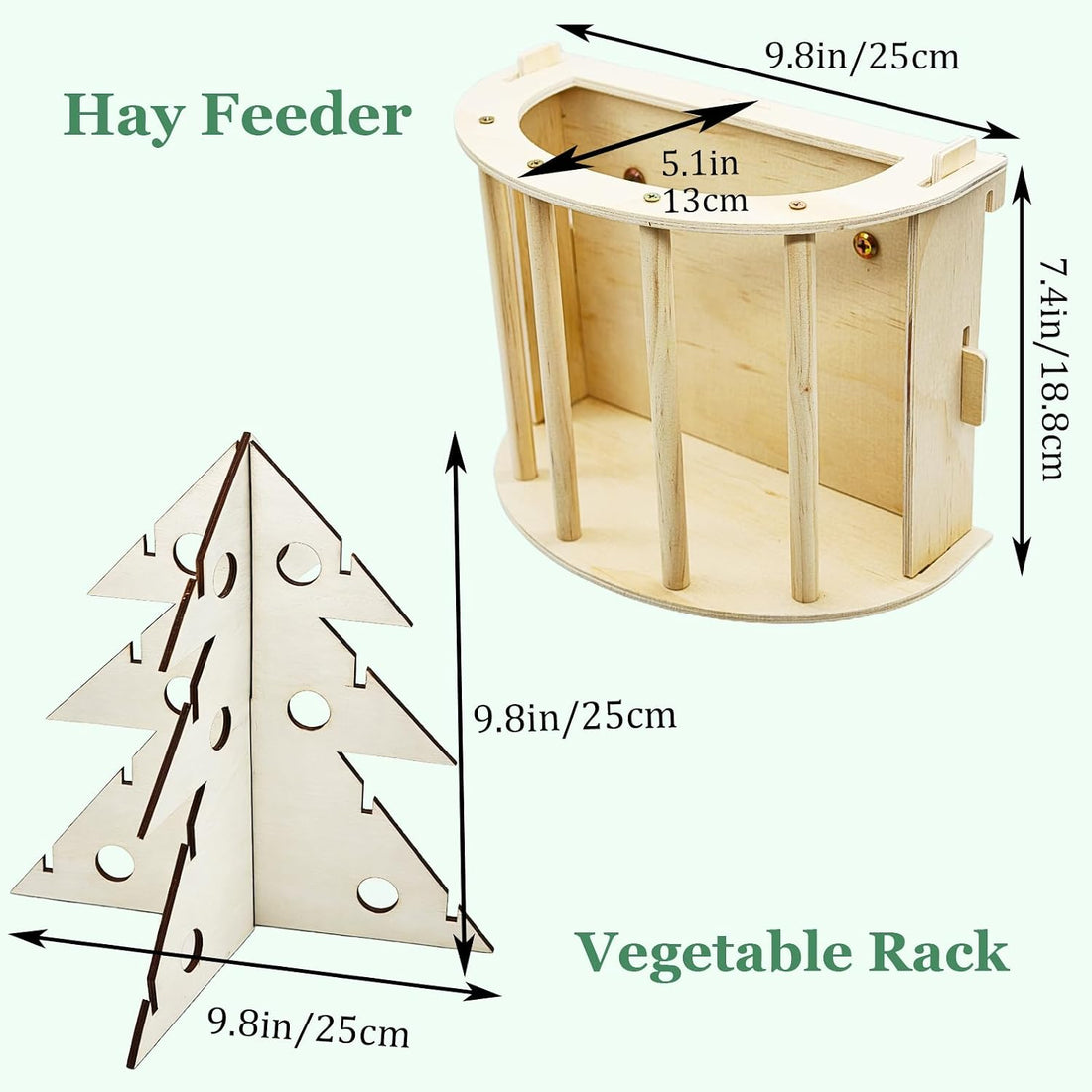 Guinea Pig Hay Feeder Wooden Rabbit Hay Rack Bunny Treat Holder