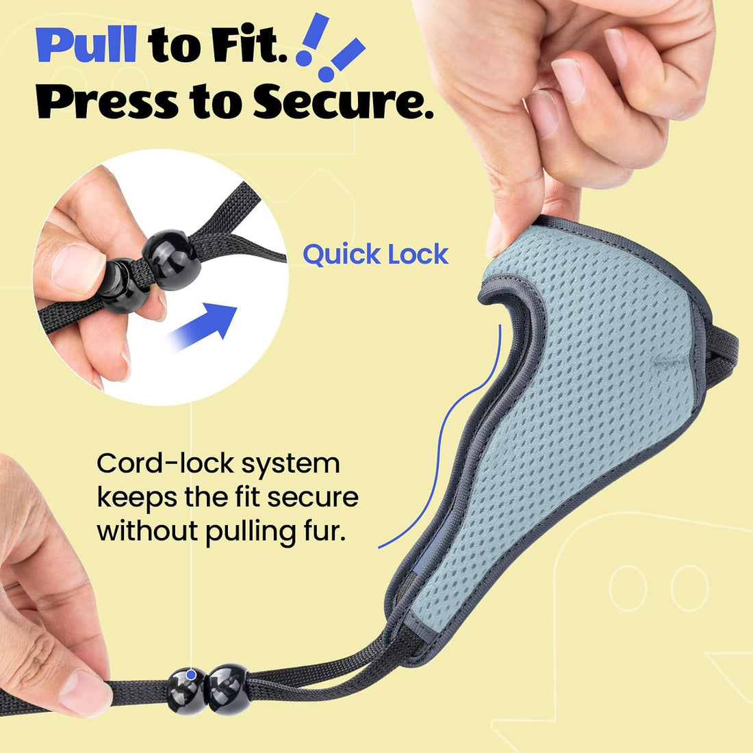 One-Pull Adjustable Dog Muzzle for Small Dogs, No Size Guessing