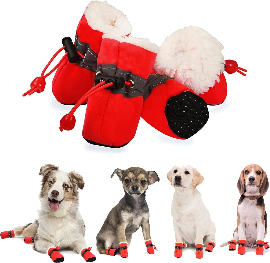 YAODHAOD Dog Shoes for Winter, Dog Snow Boots & Paw Protectors Black 3