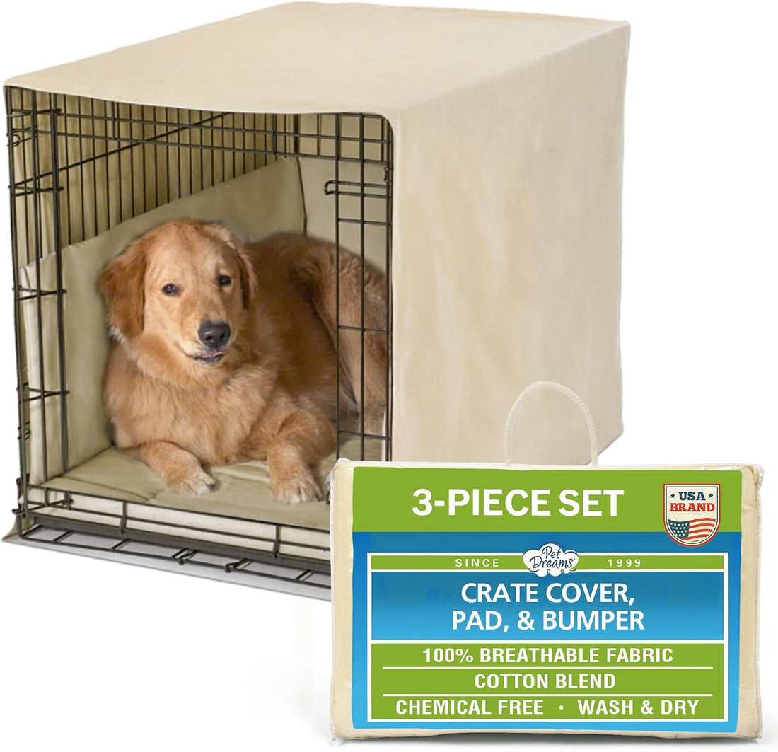 Pet Dreams 3-Piece Set Includes Dog Crate Cover