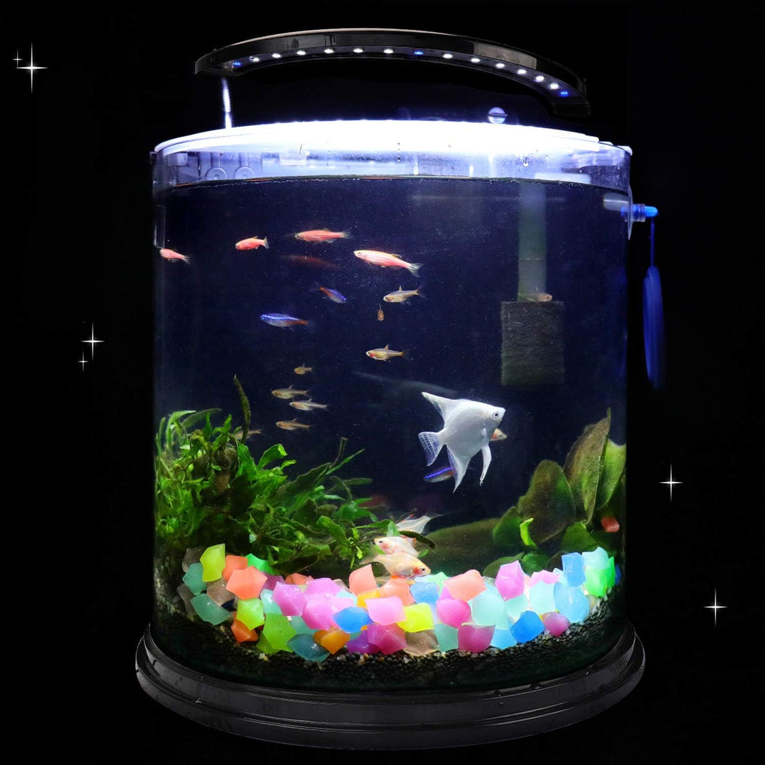 Oubest Fish Tank Decorations Rocks Little Glow in the Dark Aquarium