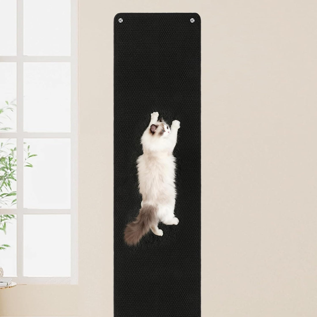 FHTONGE 71x15.8" Thickened Cat Wall Climbing Carpet with 16 Fixed