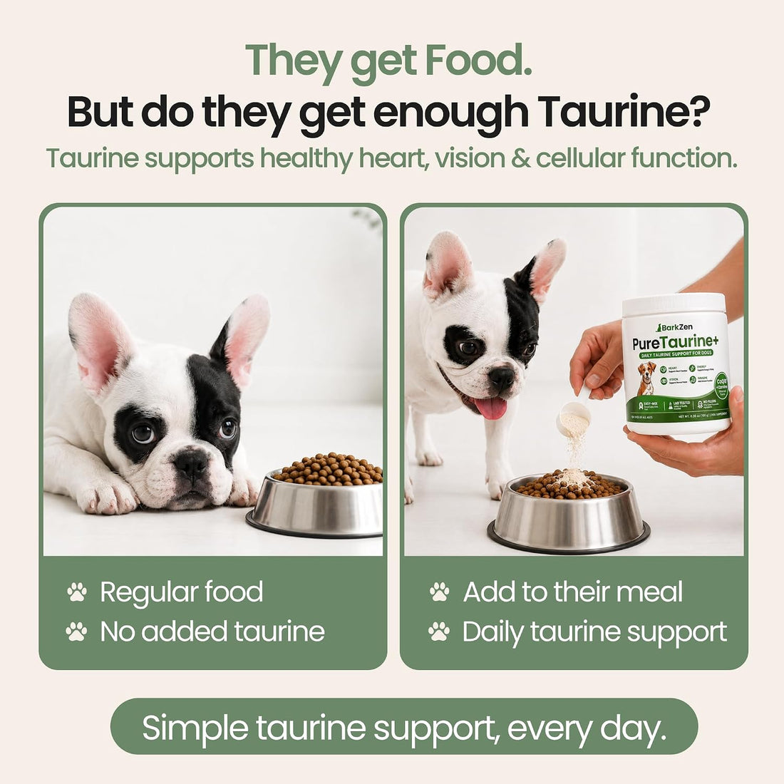 PureTaurine+ Dog Taurine Powder Supplement, Chicken Flavor, 100g