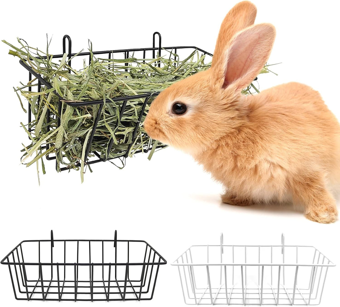 Rabbit Hay Feeder - 2Pcs Metal Hay Holder for Bunny & Guinea Pig