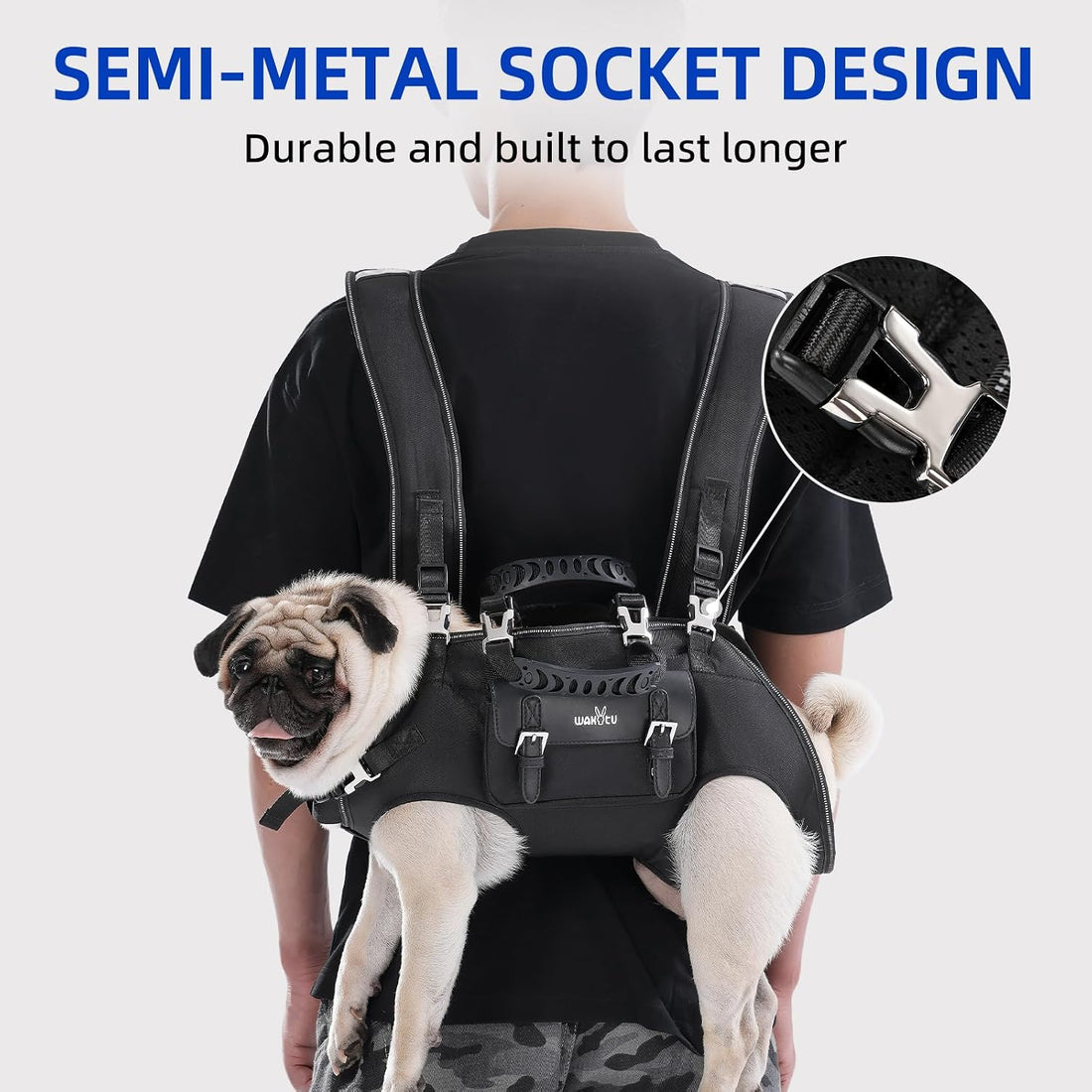 Wakytu Dog Backpack Carrier for Dogs,Dog Lift Harness