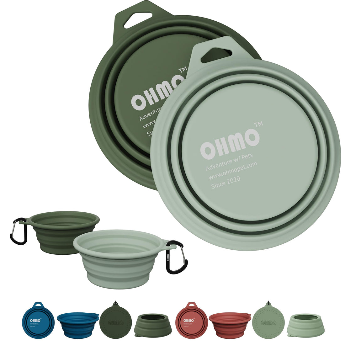 OHMO Collapsible Dog Bowl Premium Silicone Pet Water Bowls for Cats