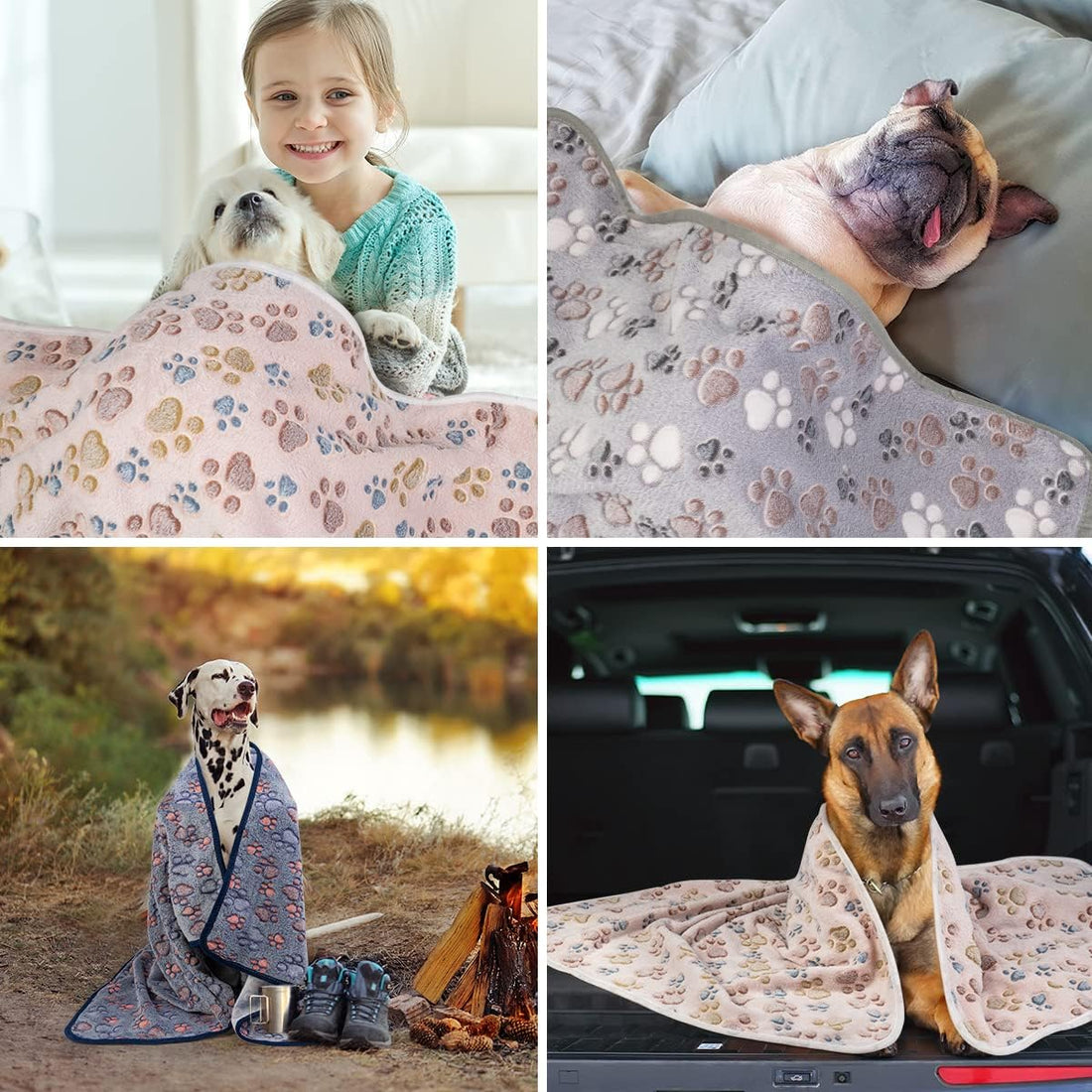 Dono 1 Pack 3 Dog Blankets, Soft Fluffy Fleece Pet Blanket Warm Sleep