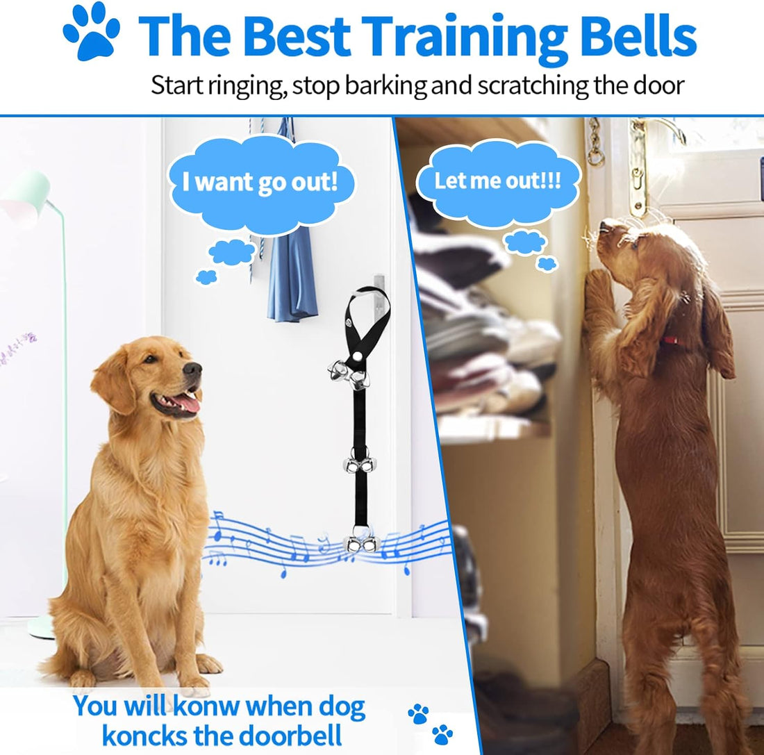 JIMEJV 2 Pack Dog Doorbells, Pet Training Bells for Go Outside Potty