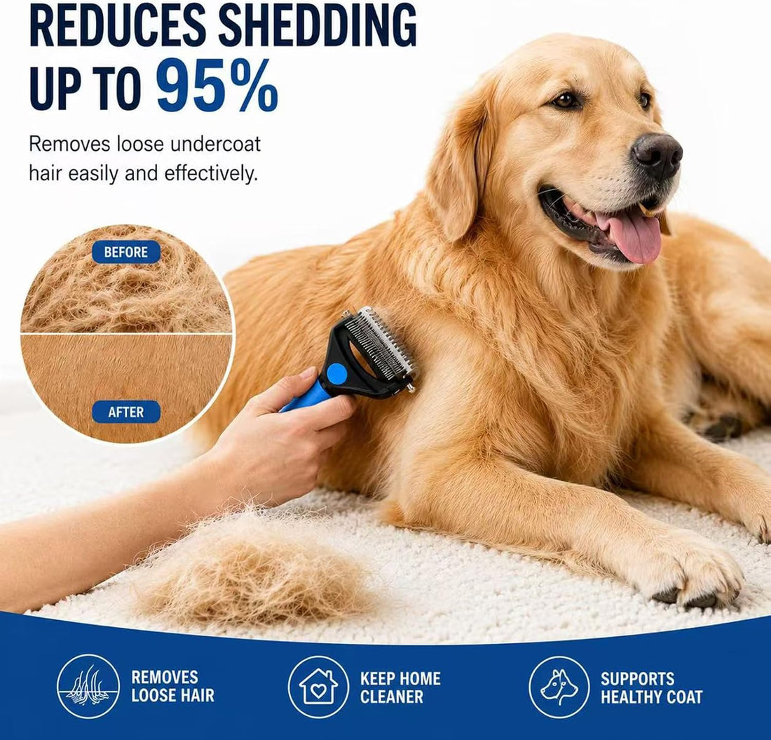Undercoat Rake for Dogs ，3-in-1 Dematting Comb for Dogs