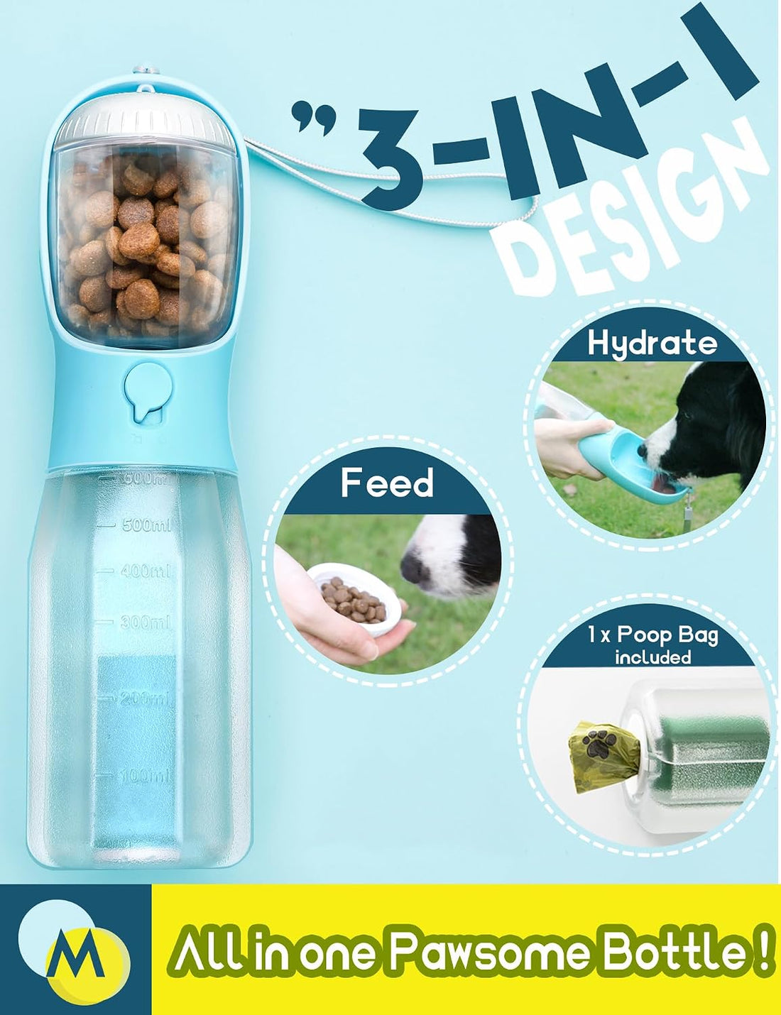 MoonyMars Portable Water Bottle for Dogs