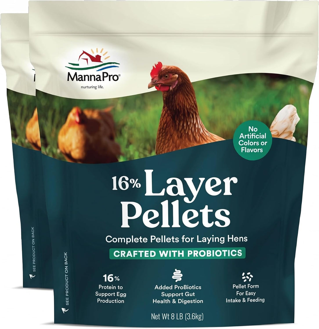 Manna Pro Layer Crumbles Chicken Feed, 16% Protein, Digestive Aid