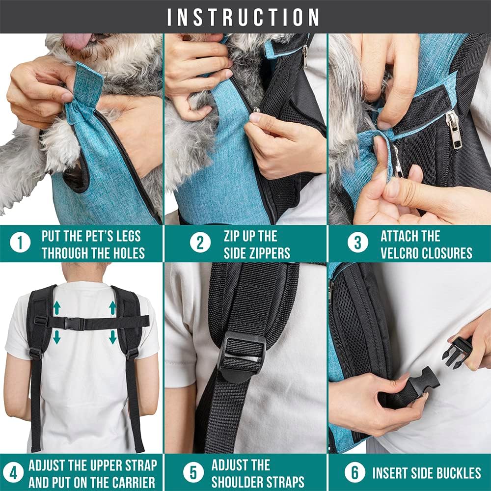PetAmi Dog Carrier Backpack, Adjustable Pet Cat Front Carrier Backpack