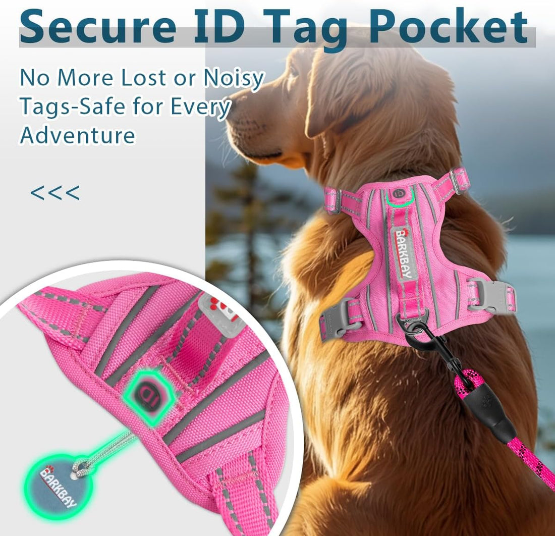 BARKBAY Dog Harness No Pull with ID Tag Pocket - Heavy Duty
