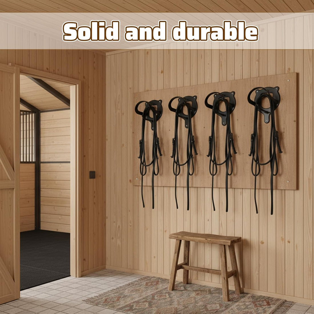 6 Counts Horse Bridle Rack, Metal Bridle Holder with Tubes and Screw