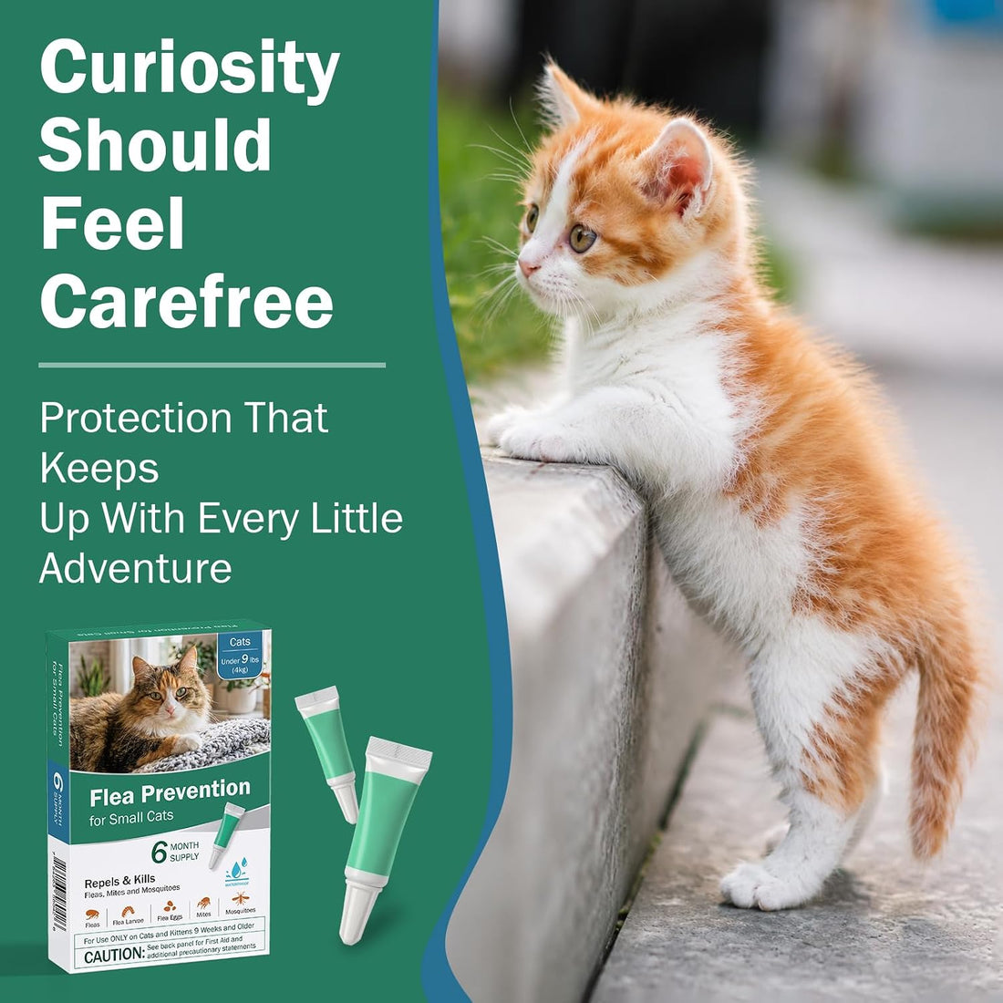 Cat Flea Treatment - Topical Flea Treatment for Cats Under 9 lbs