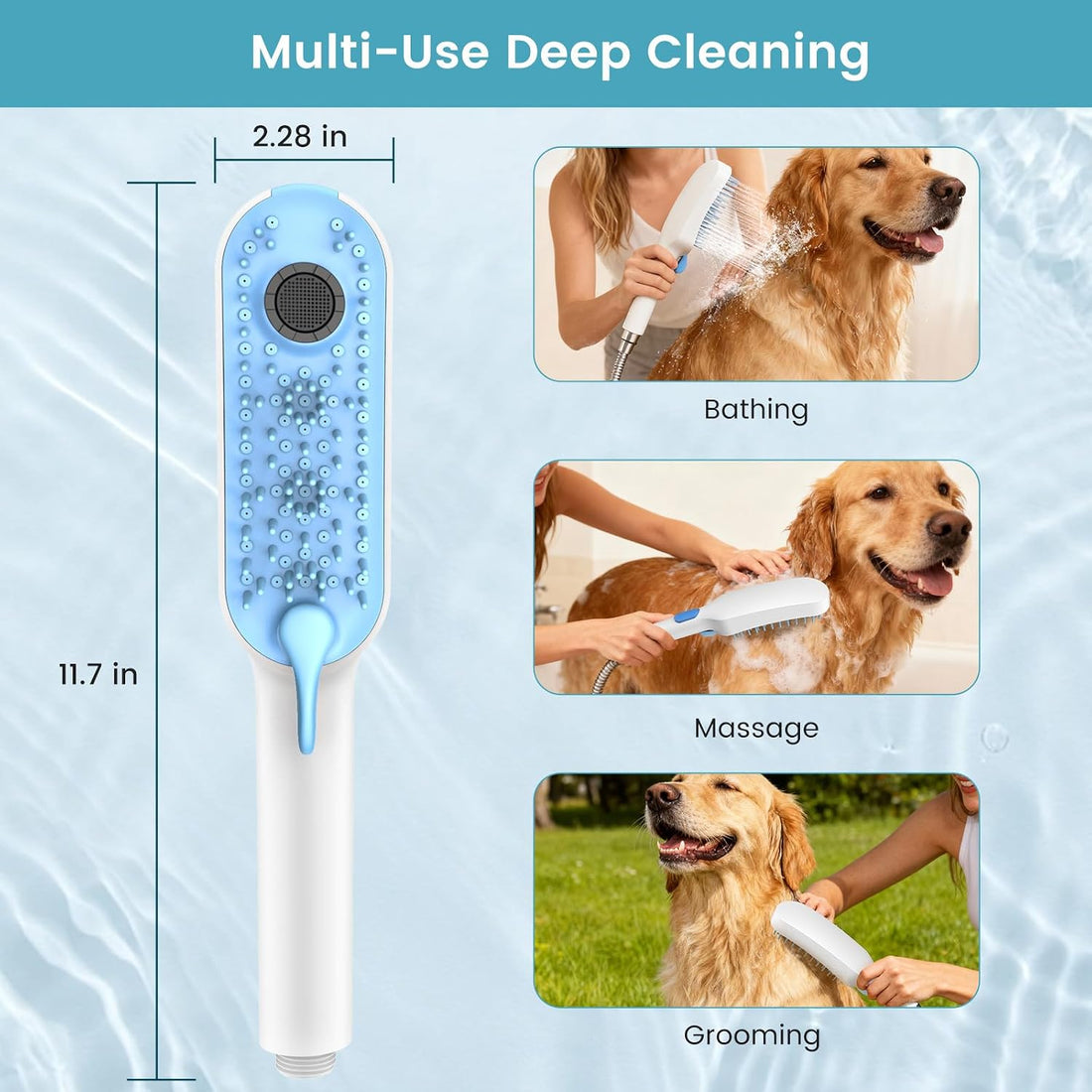 Dog Shower Attachment, Handheld Sprayer for Indoor & Outdoor Pet