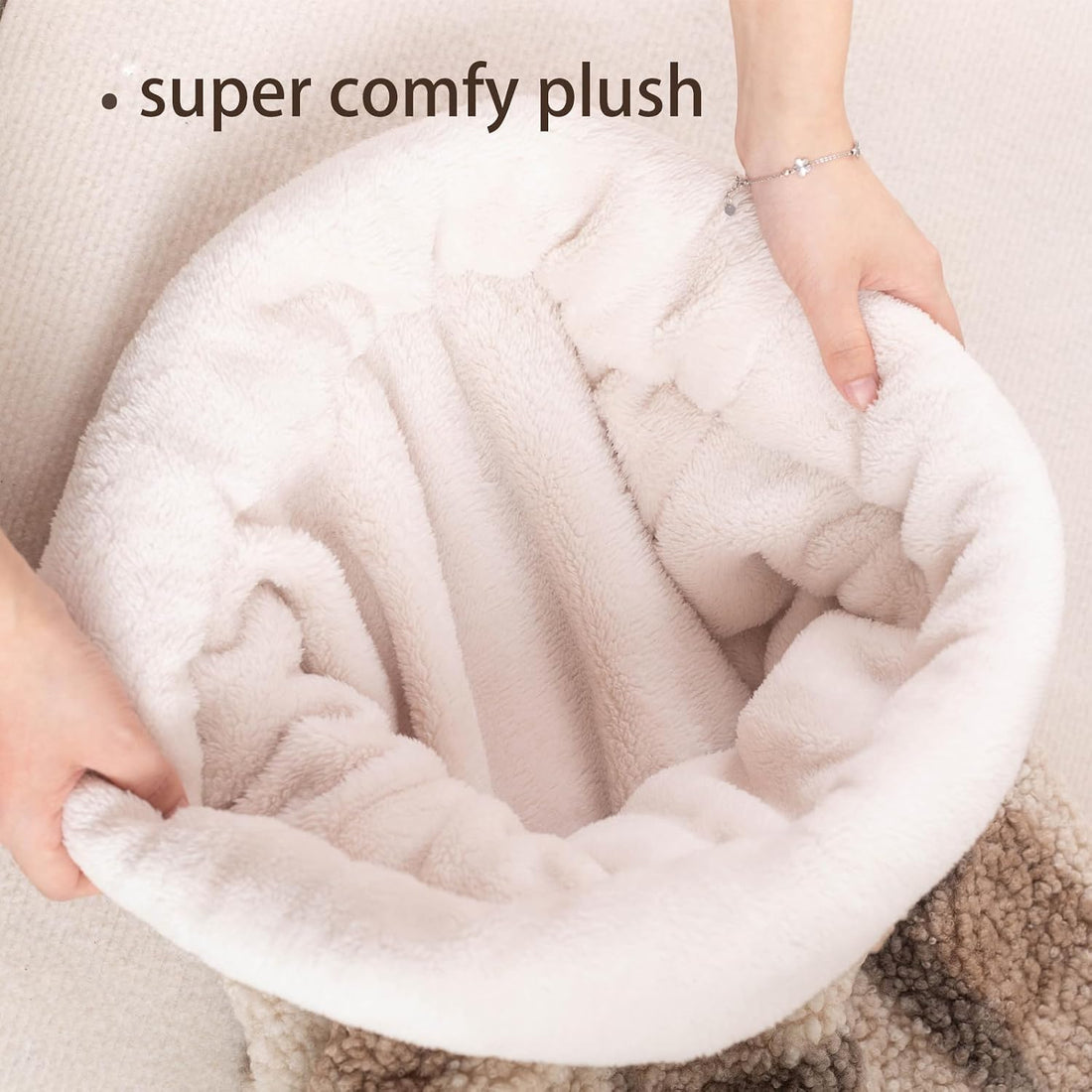 Cat Cave Sleeping Bag,Warming Pad Sack Burrowing Cozy Soft