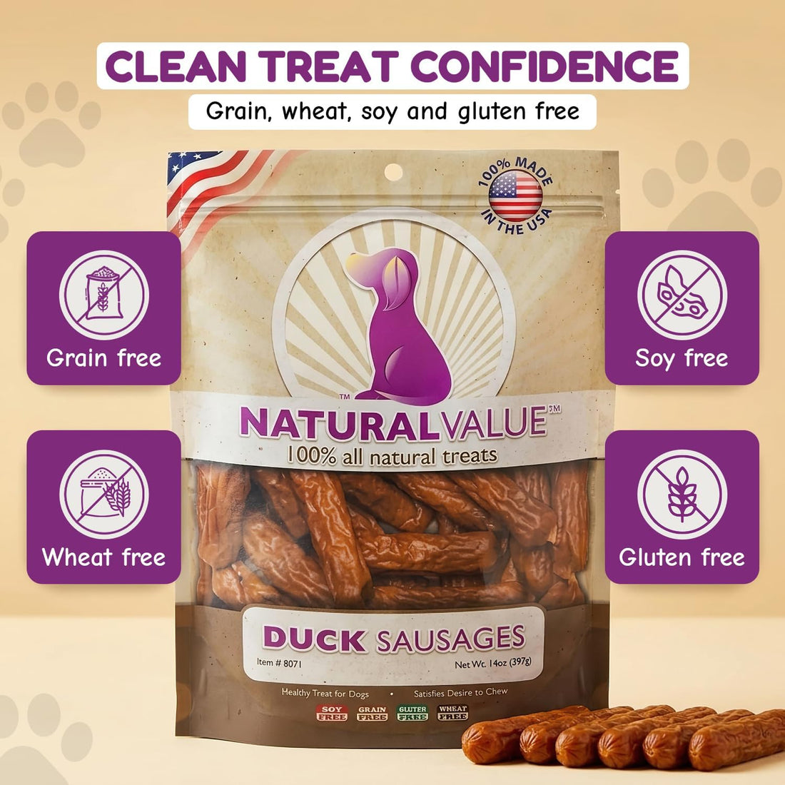 Loving Pets Natural Value Duck Sausages