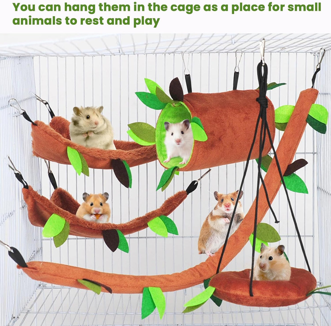 5Pcs Hamster Hammock Sugar Glider Hammock Set for Animal