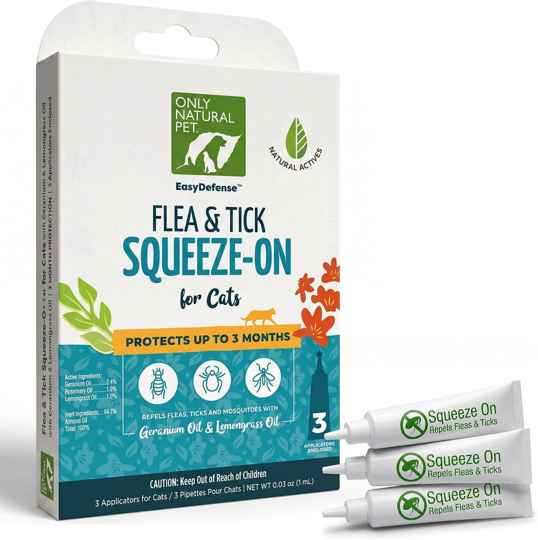 Only Natural Pet EasyDefense Flea&Tick Squeeze-On Drops