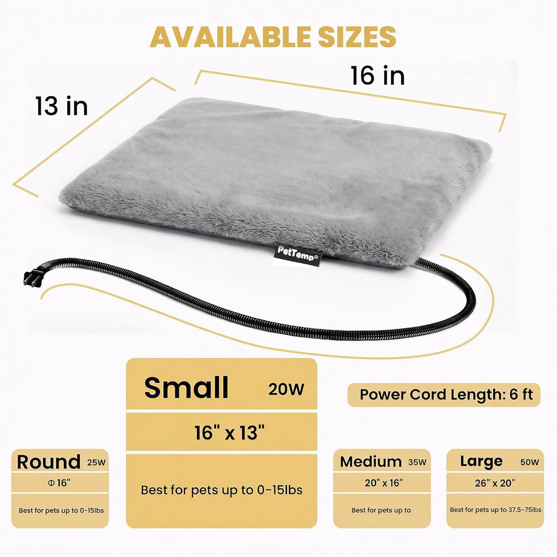 Cat Heating Pad, Heated Cat Bed, MET Safety Listed, Constant Warmth