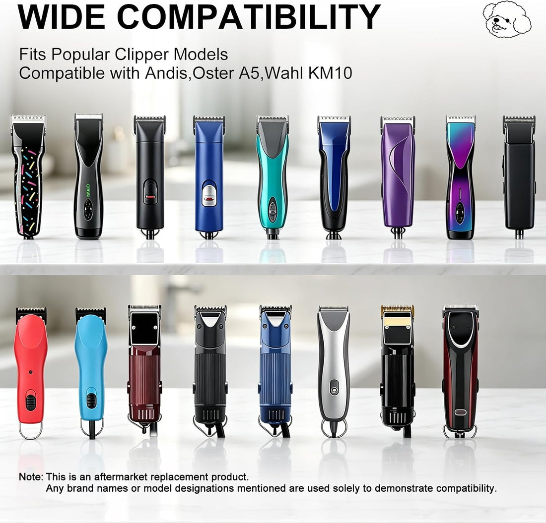Size 10 Blades Compatible with Andis Oster A5 Wahl KM10, Black, 3-Pack