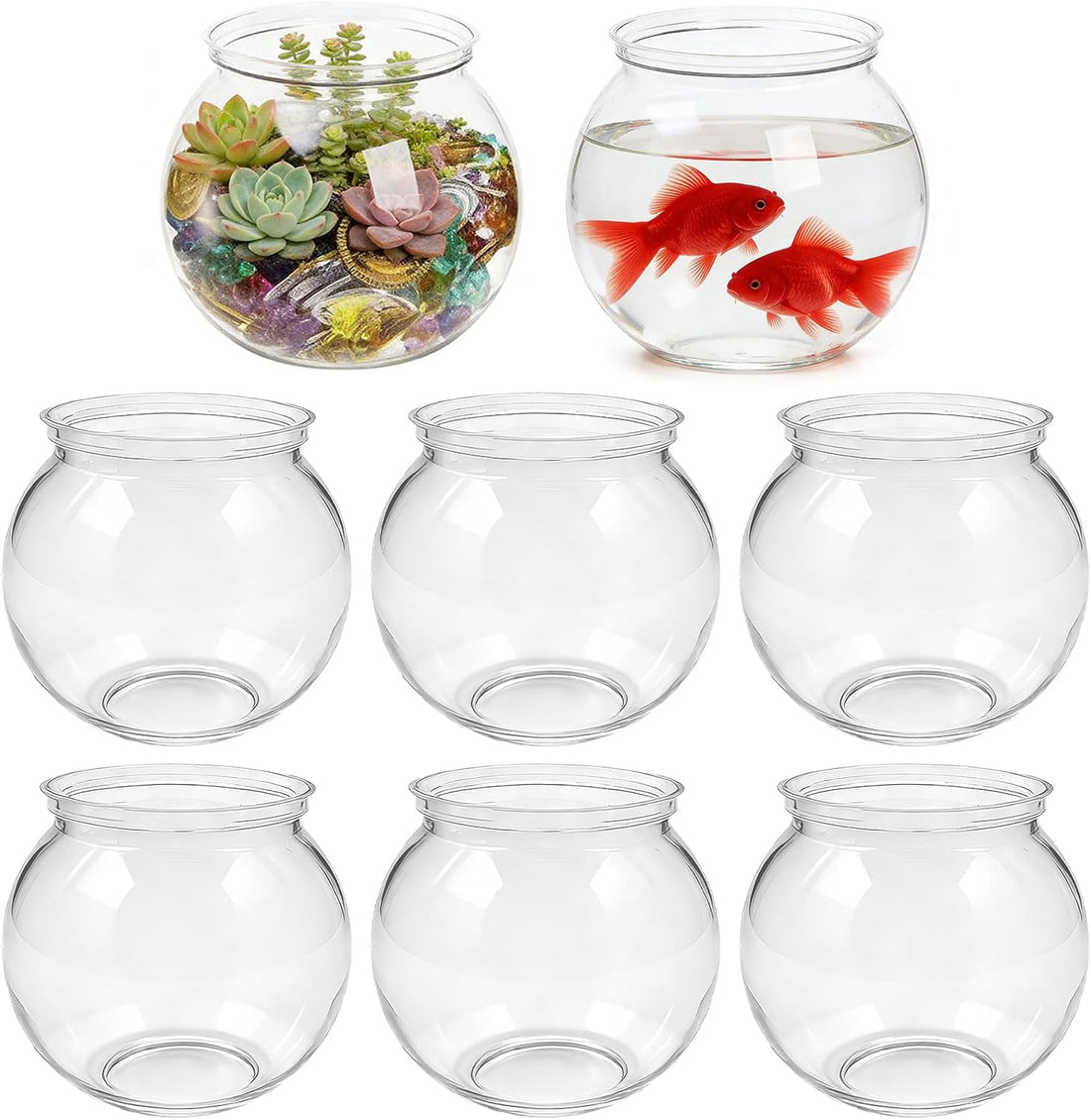 Plastic Fish Bowls 8 Pack 27 Oz Clear Unbreakable Vases Bowls