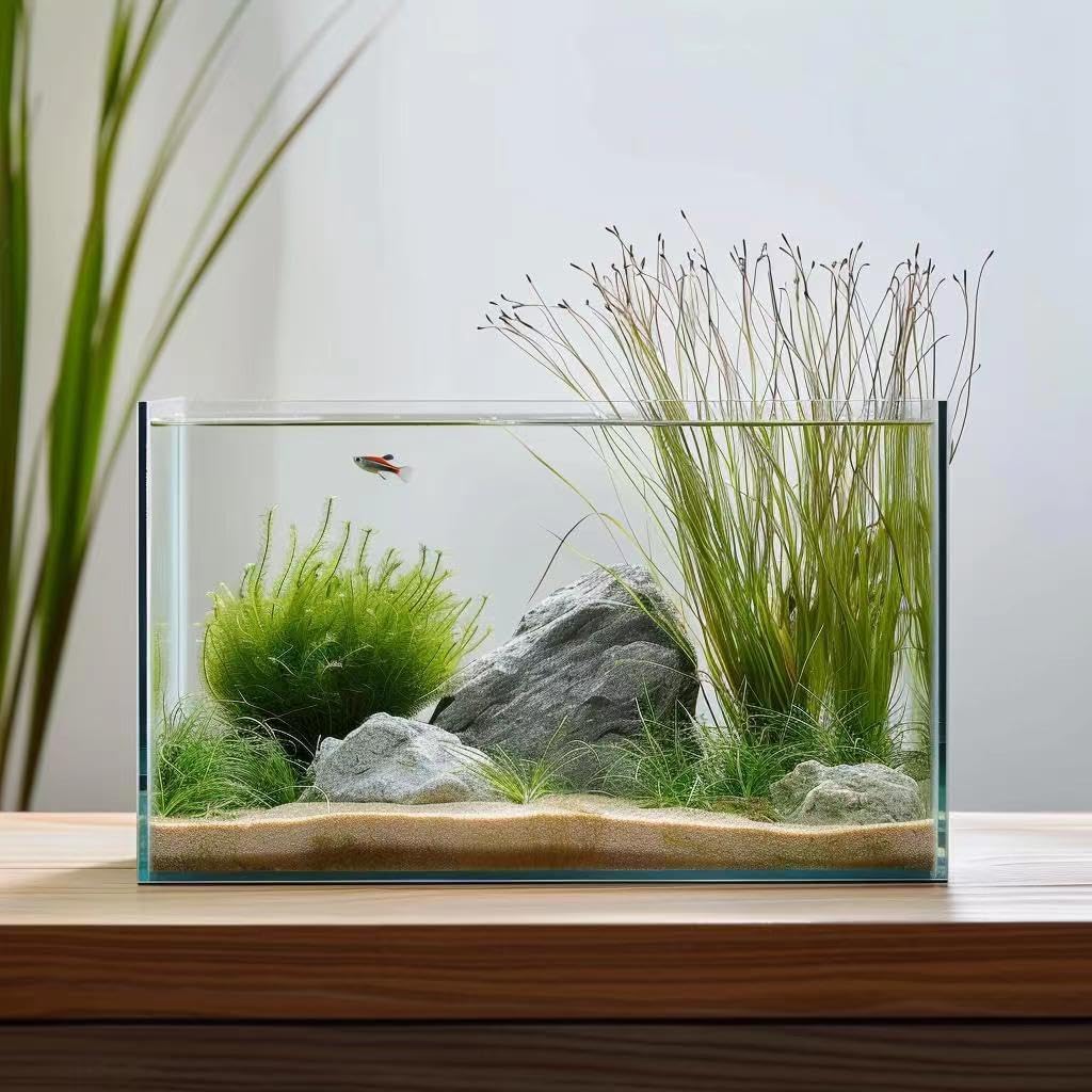 Vimvins 3 Gallon Glass Fish Tank