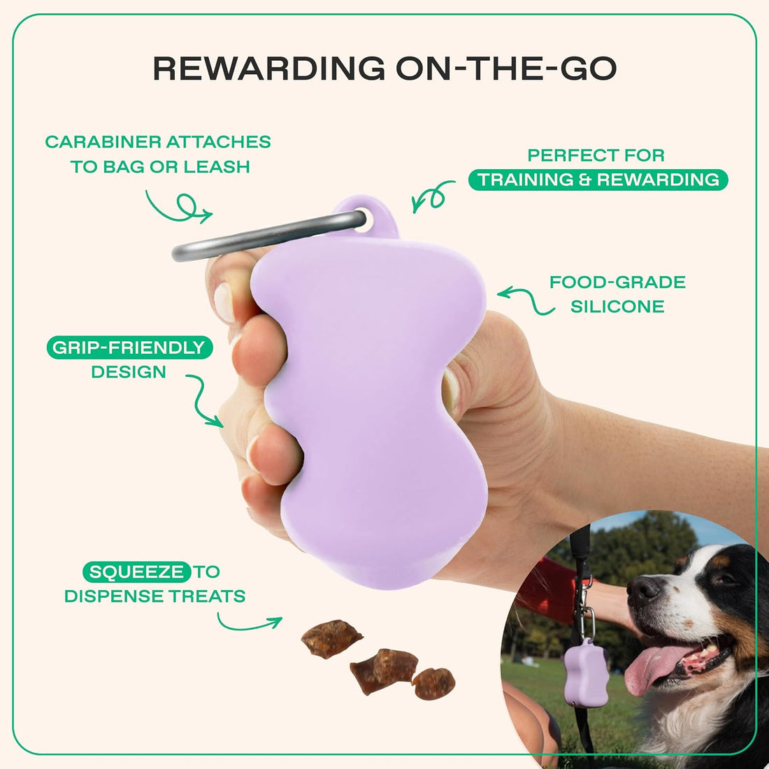 Springland Silicone Dog Training Treat Pouch for Leash