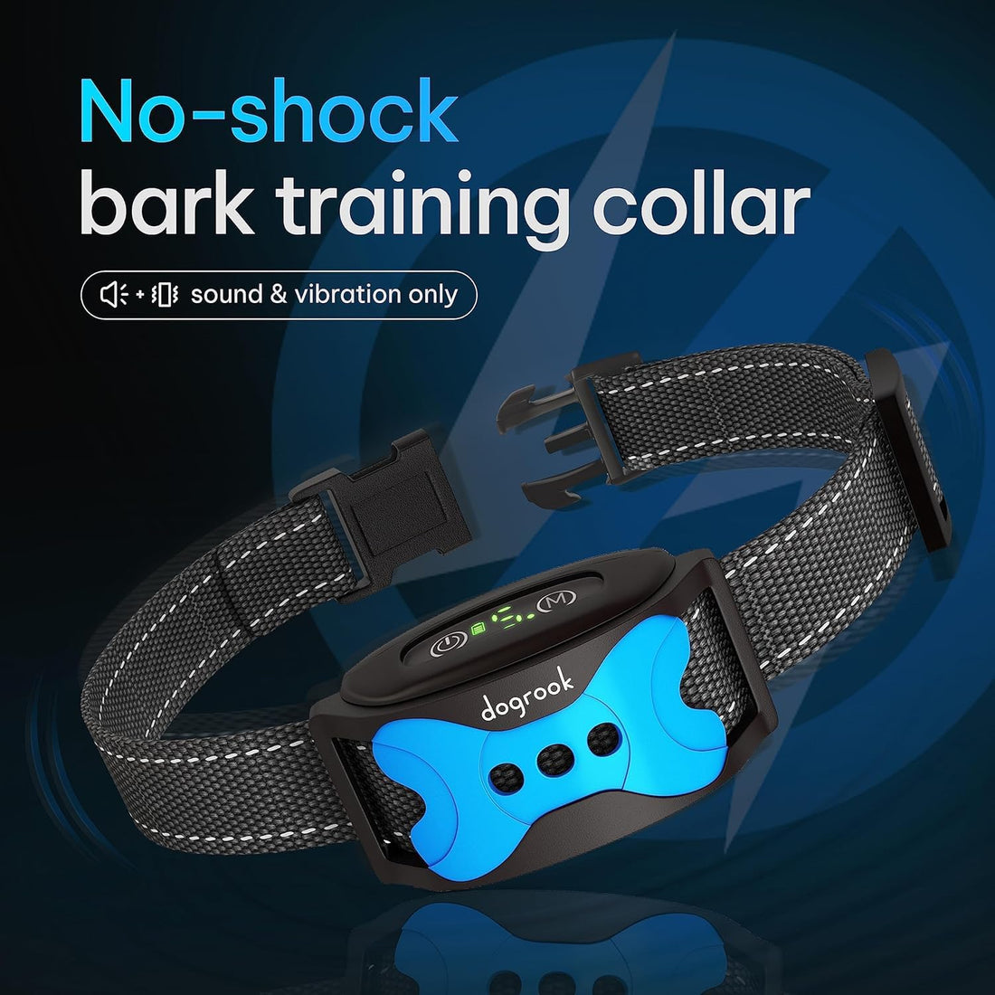 Dogrook Humane No Shock Rechargable Beep & Vibration Bark Collar