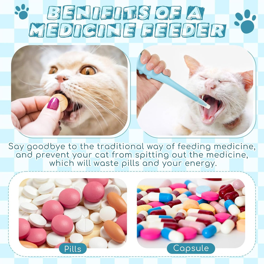 Reallnaive 2 Pcs Cat Pill Shooter Pet Pill Dispenser Dog Piller