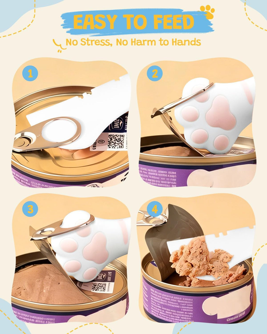 3Pcs Silicone Cat Food Spoon & Spatula, Cat Can Opener
