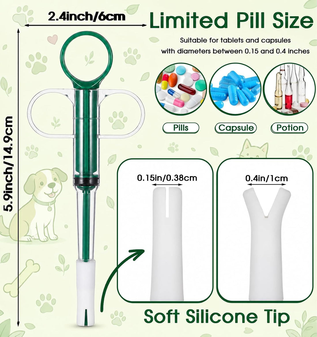 Pill Pockets for Cats, Cat Pill Shooter with Fixed Soft Tip