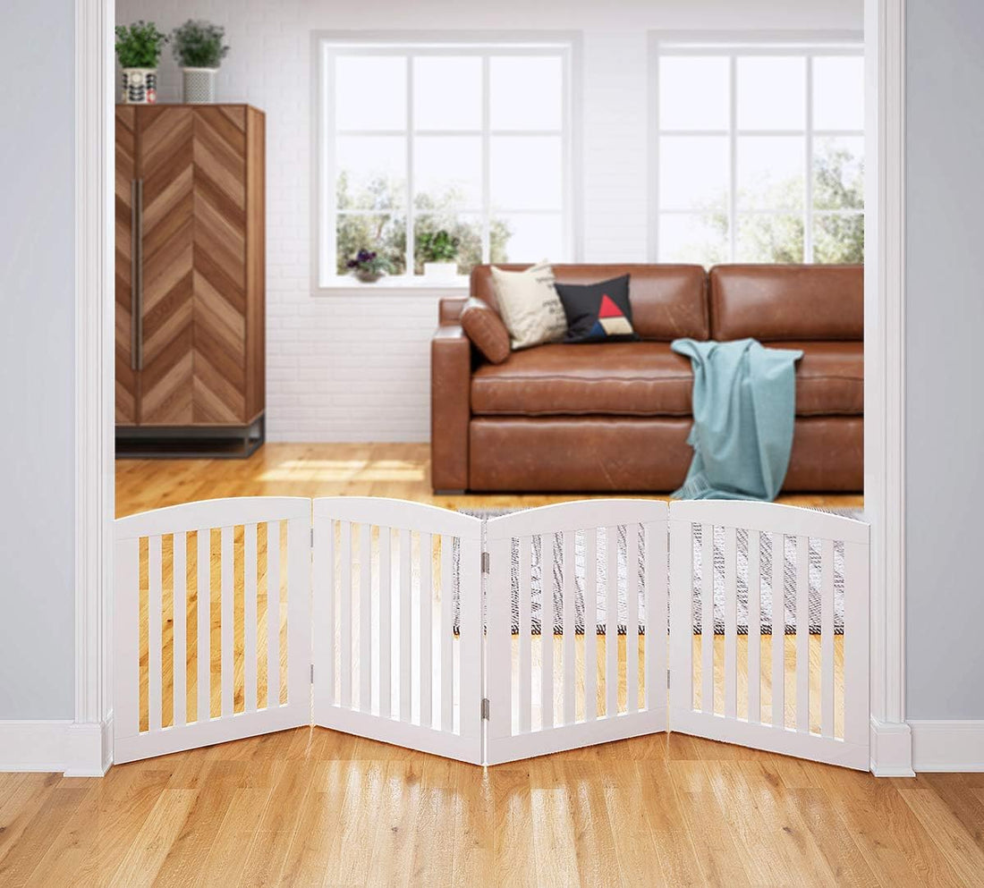 PAWLAND Wooden Freestanding Foldable Pet Gate