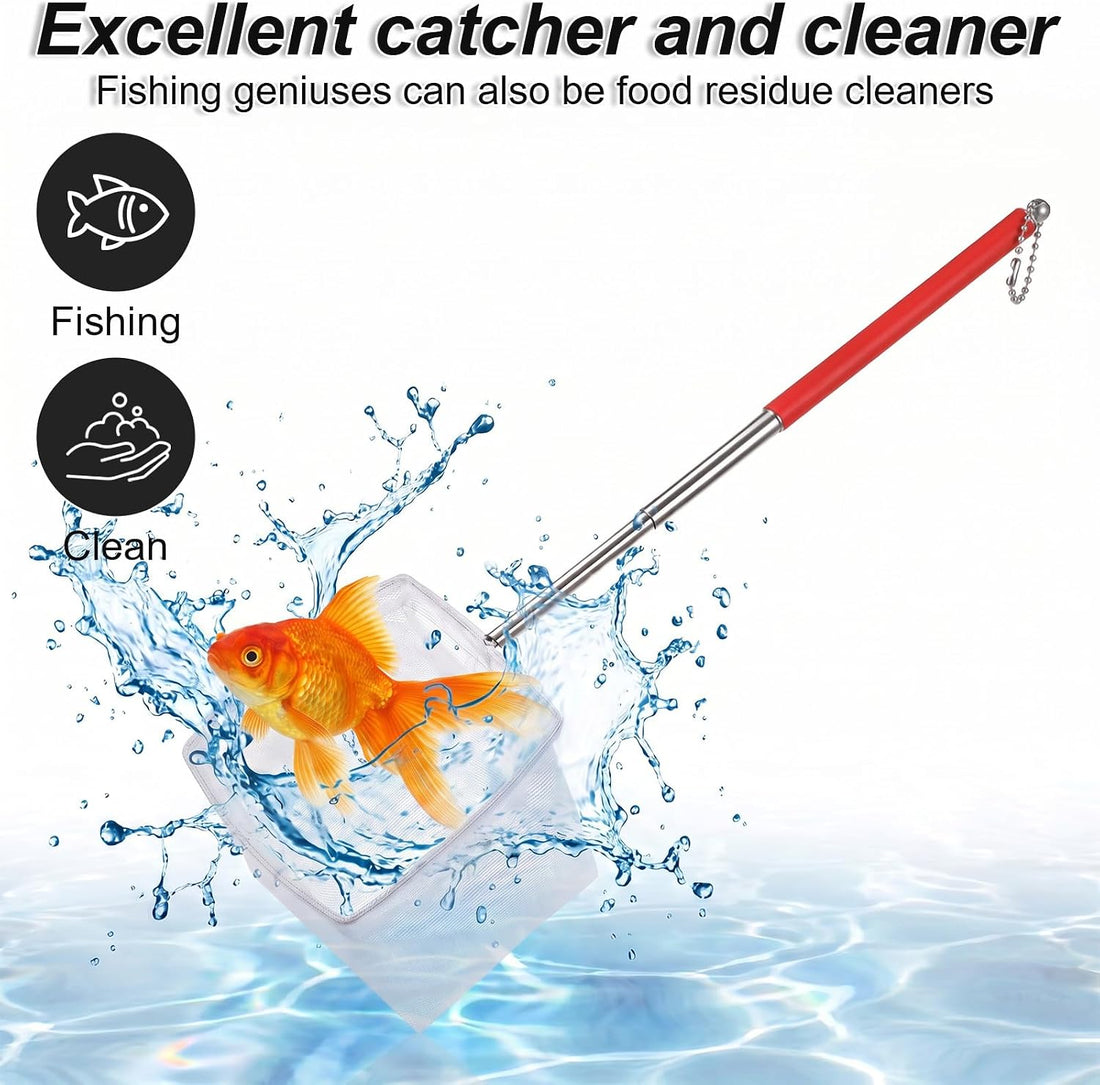 2Pcs Aquarium Shrimp Net, Extendable Fish Tank Net