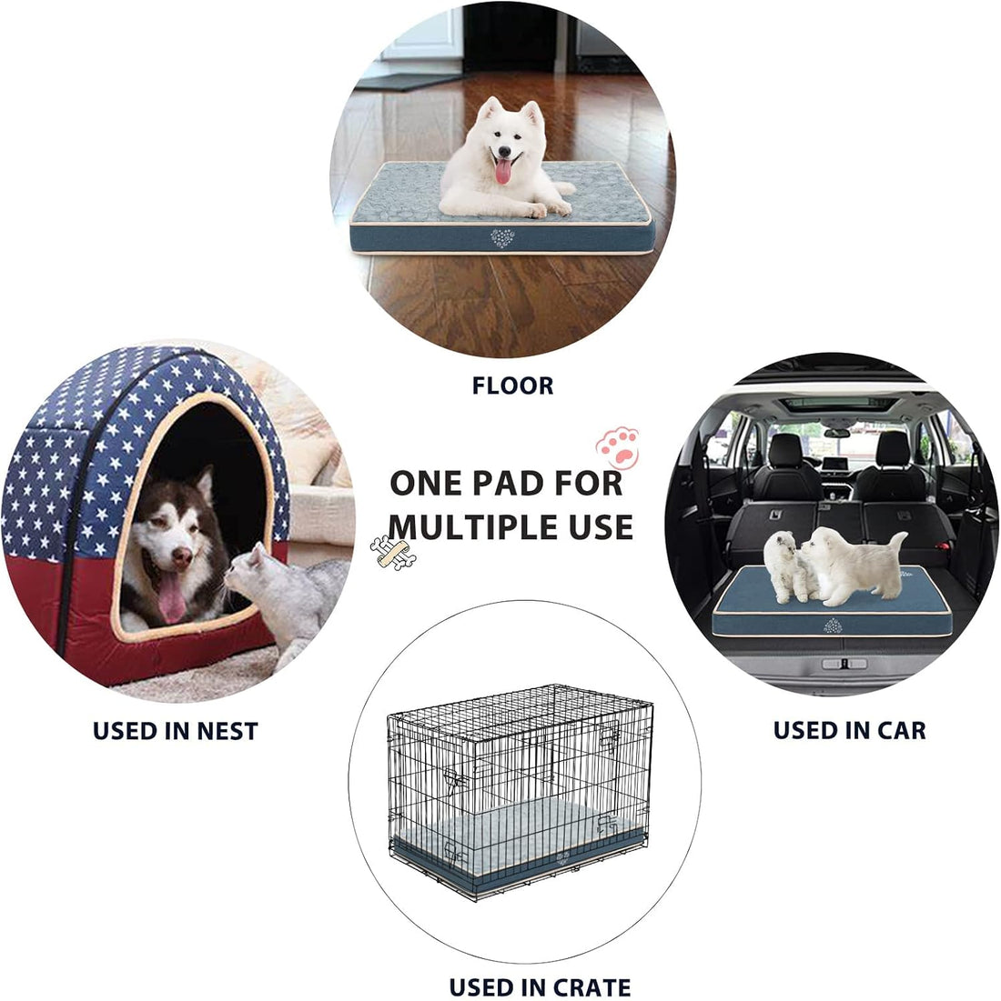 VANKEAN Waterproof Reversible Crate Mat Cool/Warm Washable JointRelief