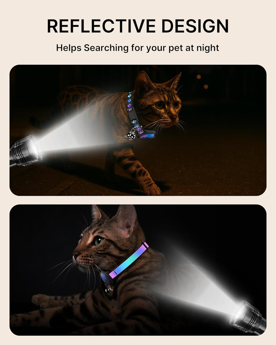 AirTag Cat Collar Breakaway, 2 Pack Cat Collar with Apple AirTag