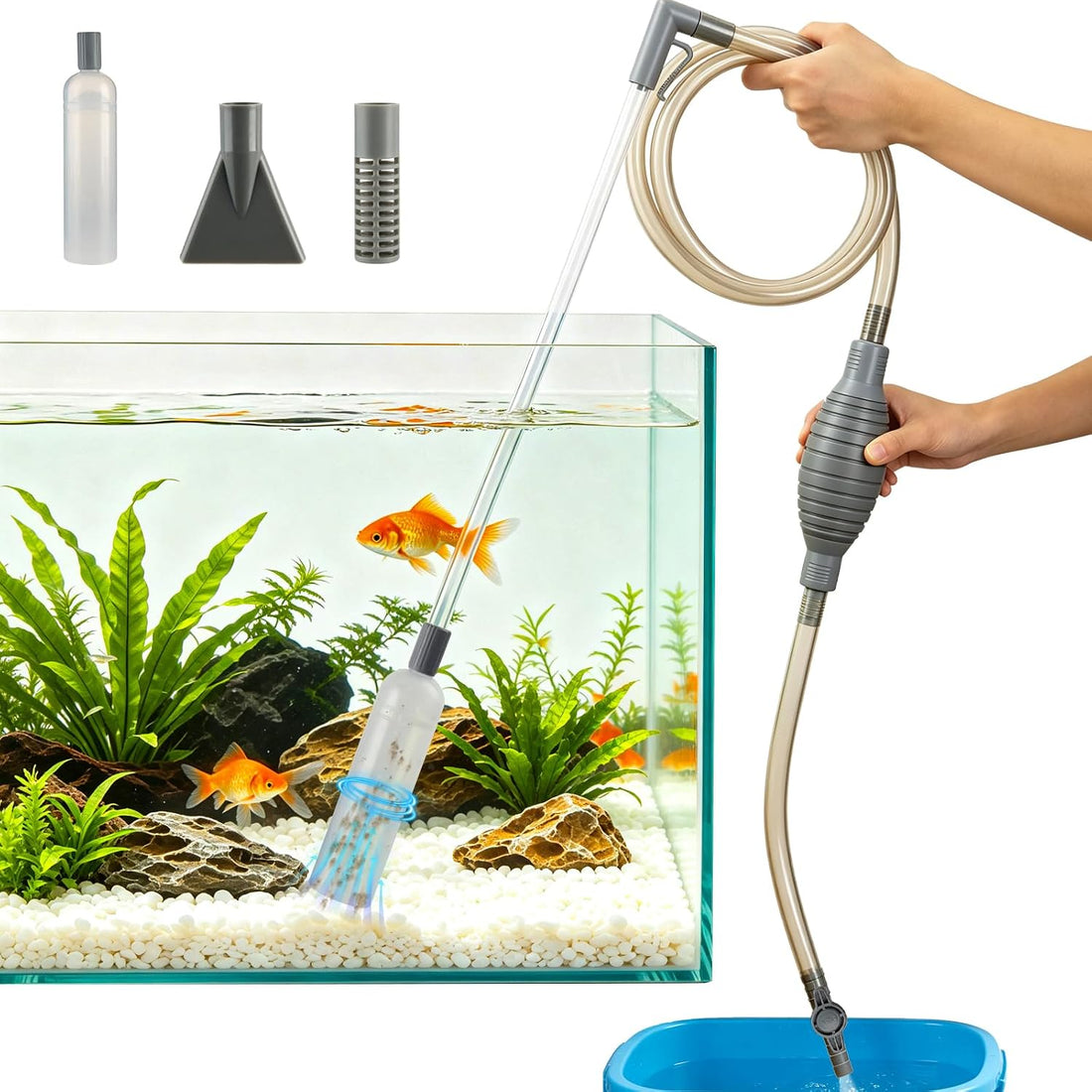 Aquarium Gravel Cleaner Manual Fish Tank Siphon & Water Changer