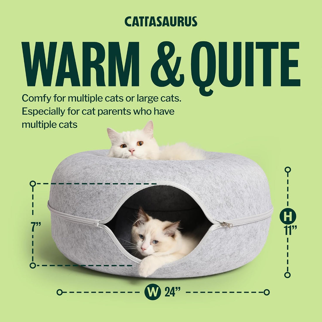 Peekaboo Cat Cave Donut for Multiple & Large Cats up to 30-45 lbs