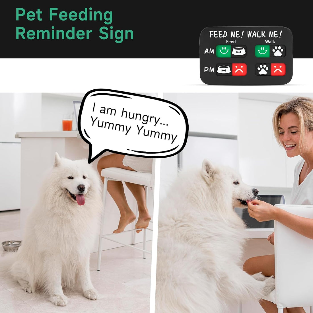 YAUYIK Pet Feeding Reminder Magnet, Dog Fed Sign Tracker
