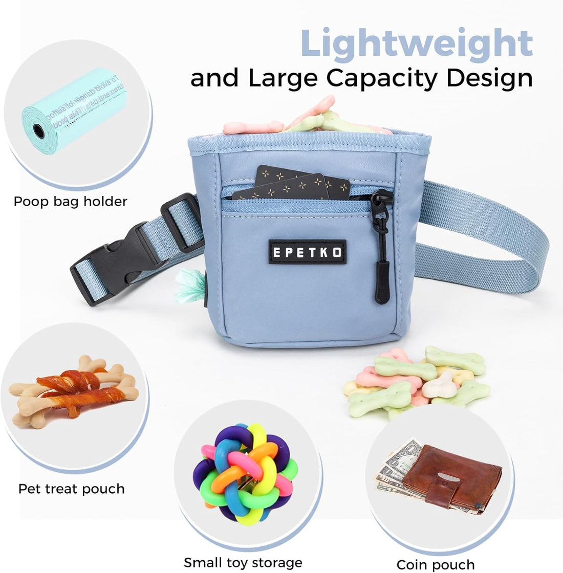 Dog Treat Pouch, Powerful Magnet Closure Device Dog Training Treat