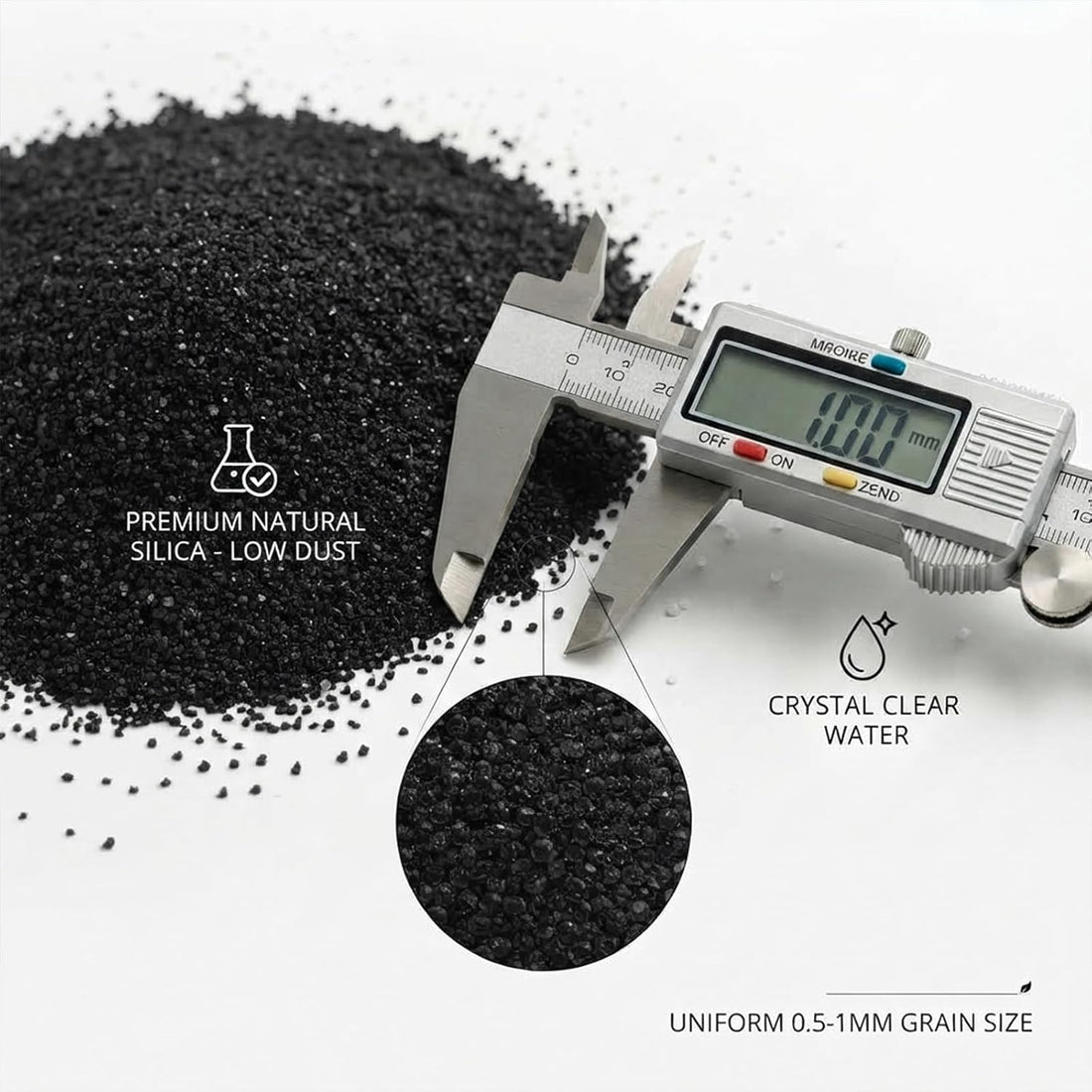 Black Aquarium Sand 2lb for Fish Tank, Plants & Terrarium Substrate
