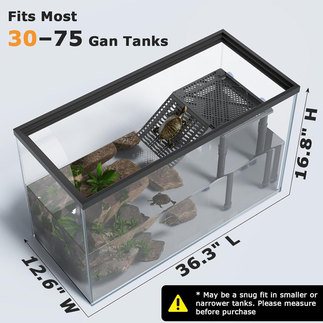 Upgraded Standing Turtle Basking Platform with Ramp