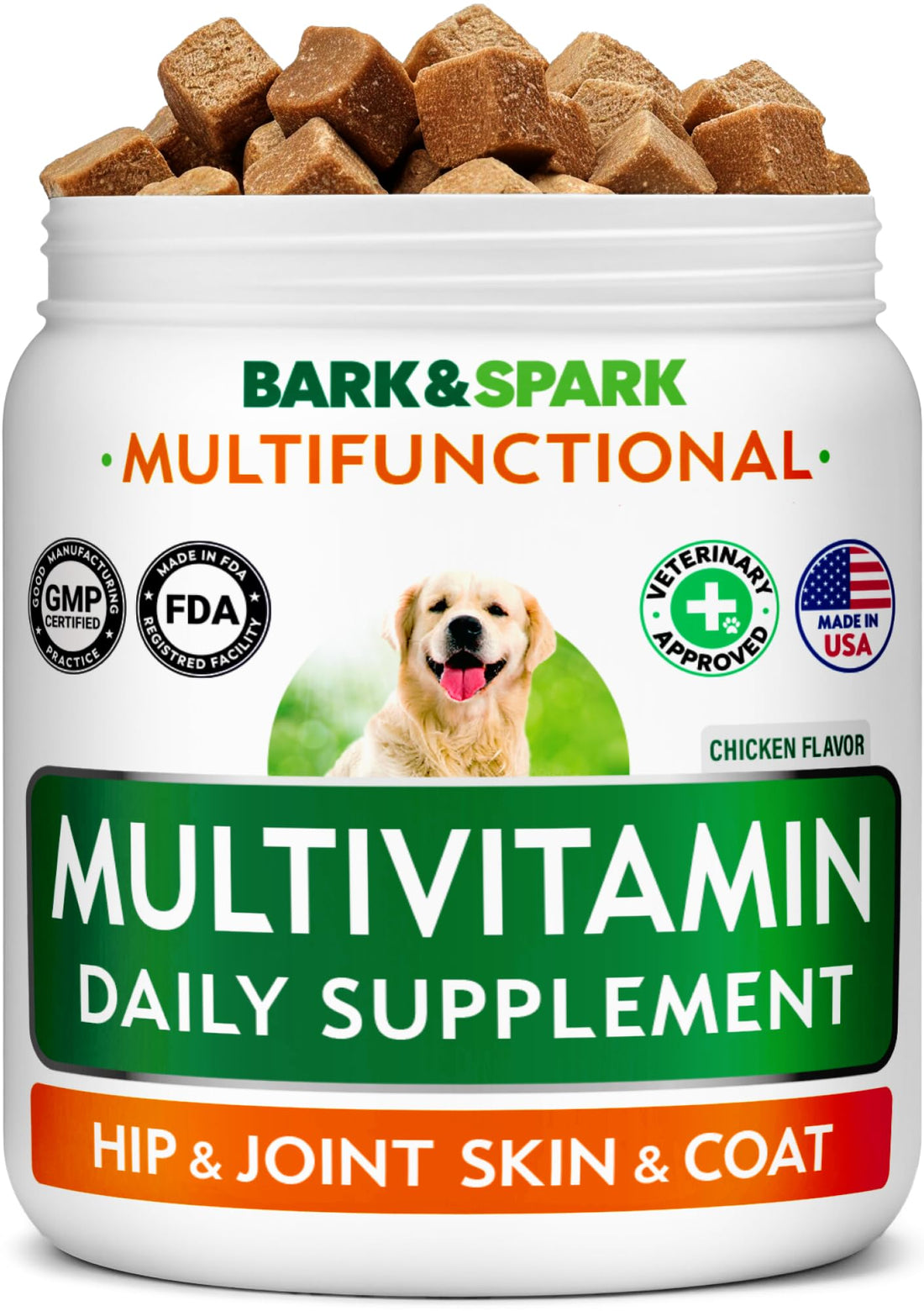 BARK&SPARK Dog Multivitamin Chews Glucosamine Chondroitin with Omega 3