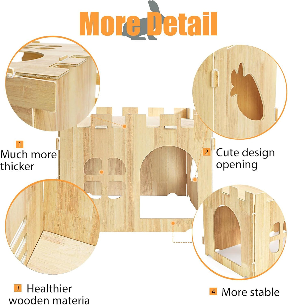 WUWEOT Large Wooden Rabbit House