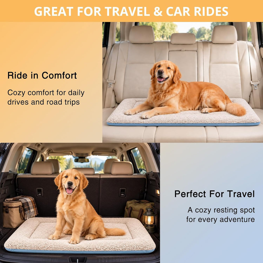 Dog Crate Pad 35" x 24" Self Warming Pet Bed for Medium Dogs, Gray