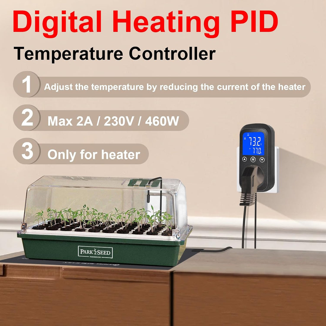 KETOTEK PID Temperature Controller 120V Dimming Thermostat Reptile