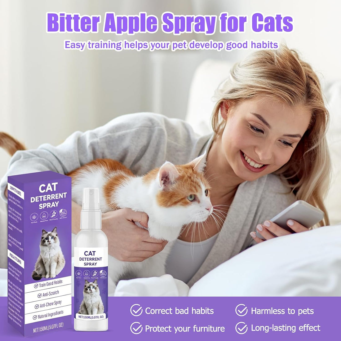 QHZ Bitter Apple Spray for Cats