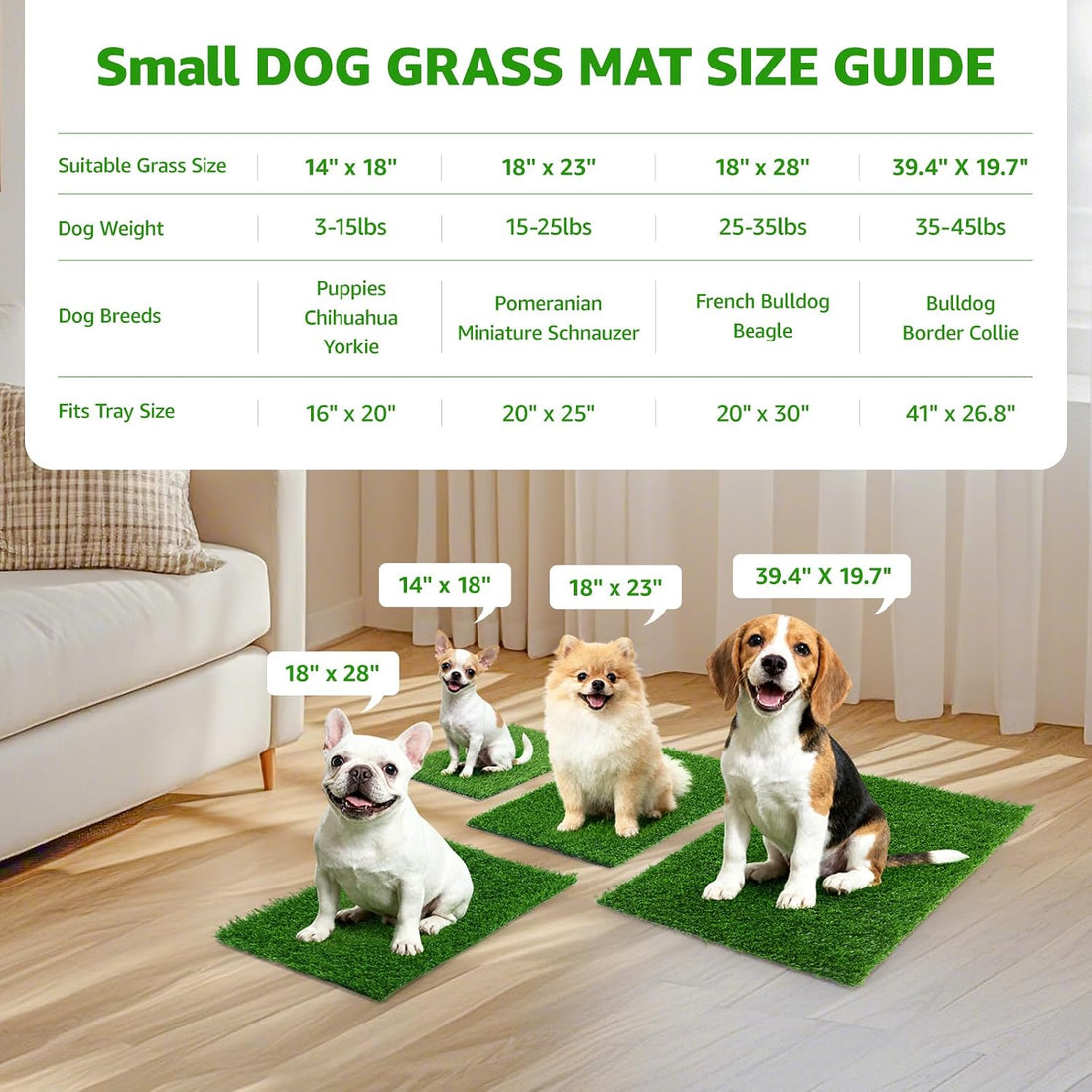 Artificial Grass Pee Pads for Dogs Puppy Potty Training to Pee